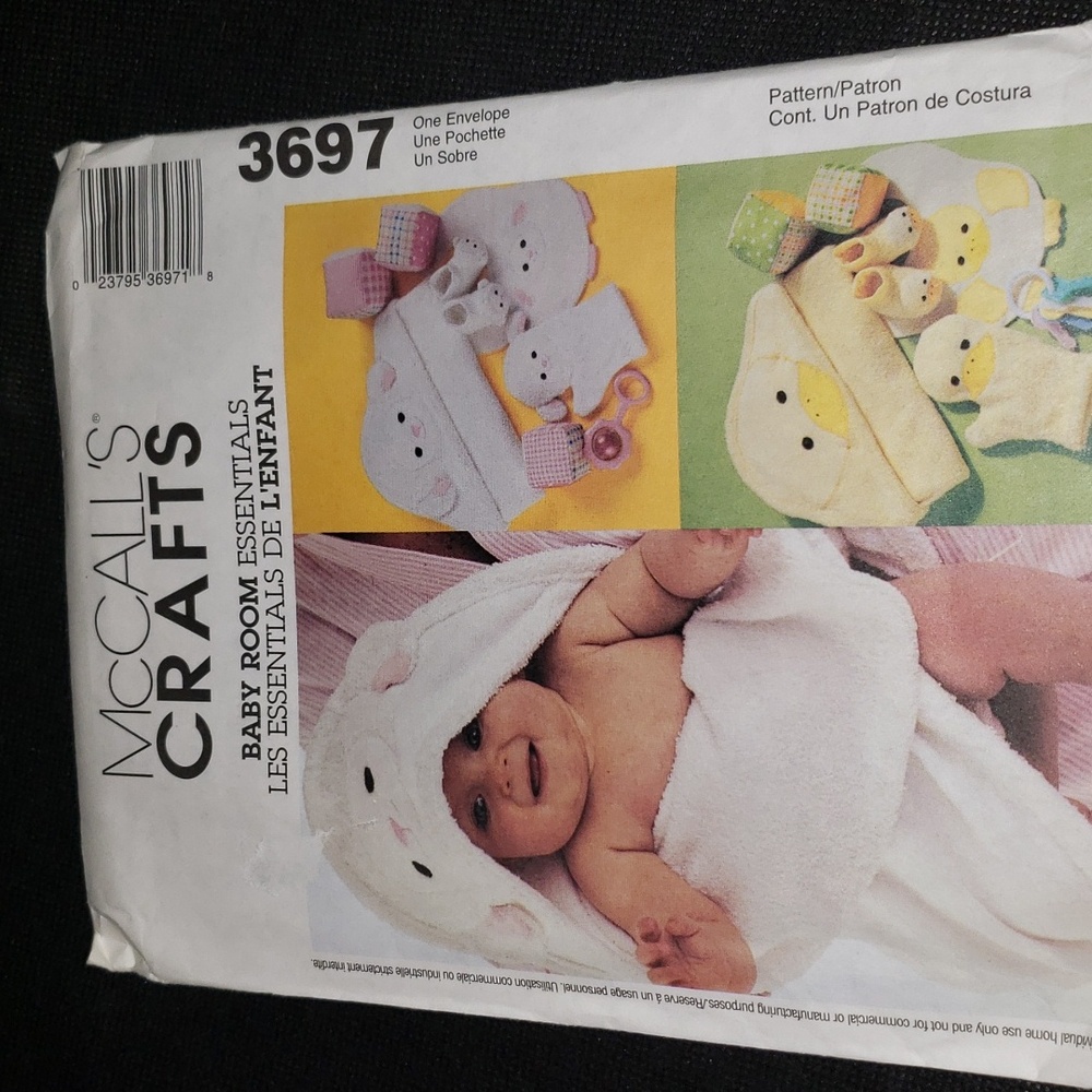 McCall's Crafts Baby Room Essentials Sewing Pattern #3697